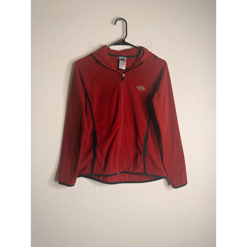 The North Face TKA 100 Fleece Hoodie Red Full Zip Jacket Tech Outdoor M